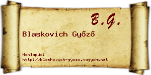 Blaskovich Győző névjegykártya