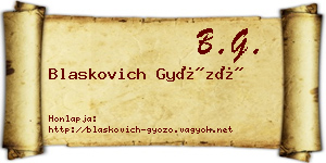 Blaskovich Győző névjegykártya